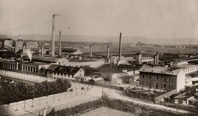 Die Deutsche Waffen- und Munitionsfabrik an der Gartenstraße vor 1895. StadtAK 8/PBS oXIVf 4